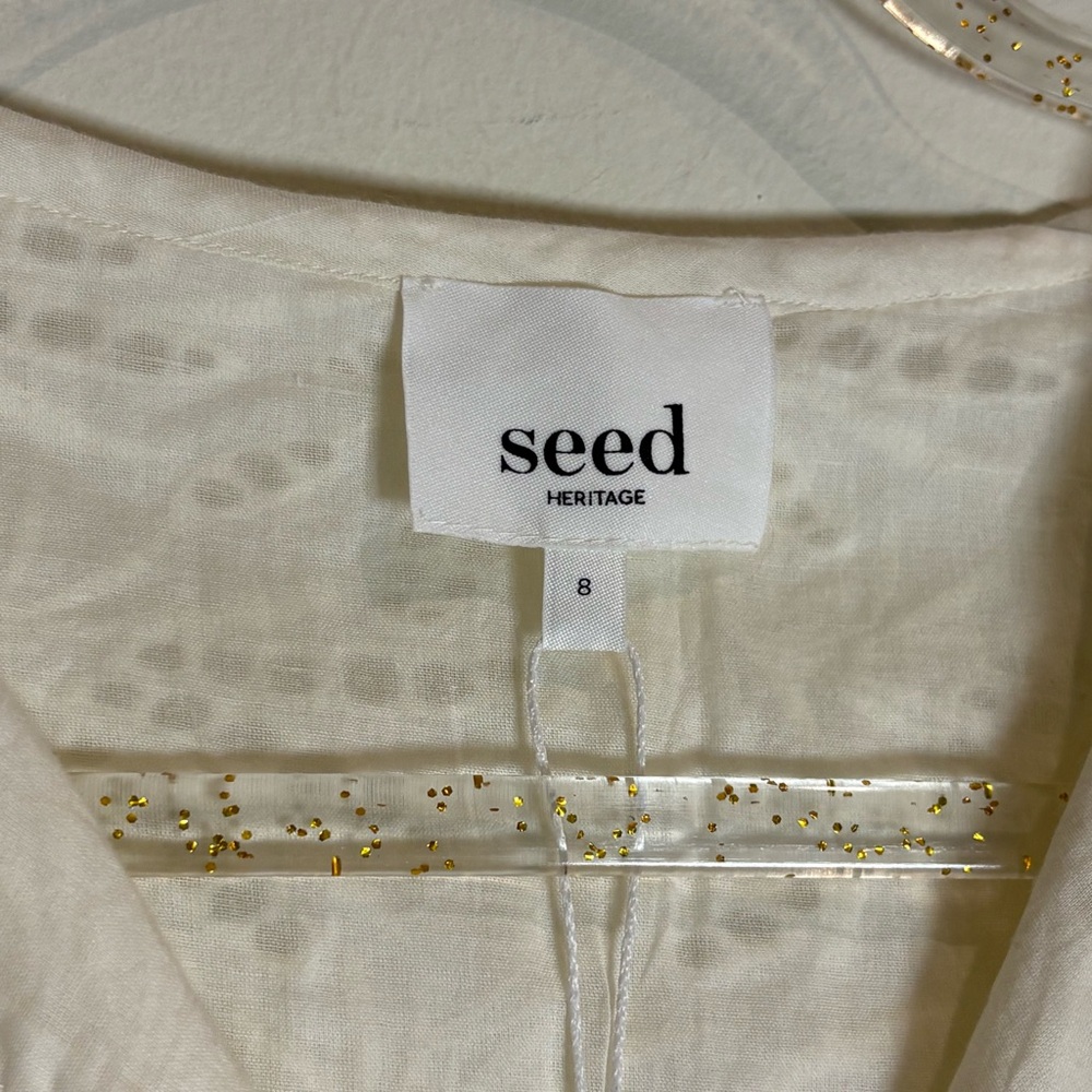 Seed Heritage NWT Broderie Eyelet Ivory Mini Dress Size US 4 - Picture 5 of 9